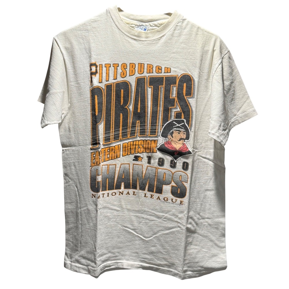 Vintage 1990 Pittsburgh Pirates Eastern Division Champs Shirt Starter Hanes L